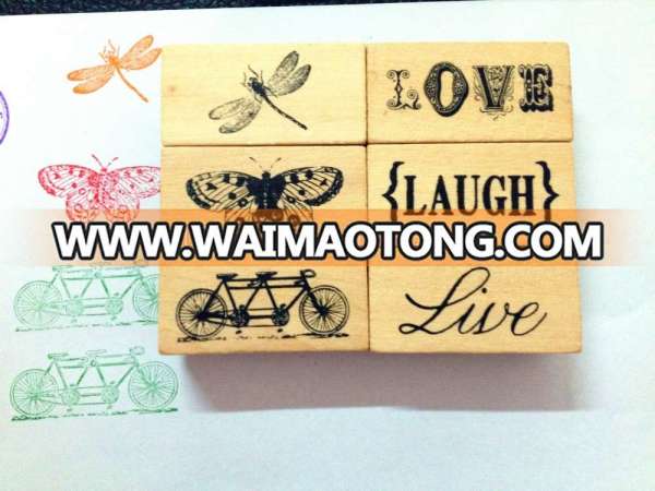 New design custom rubber stamp set wood rubber stamp for kids